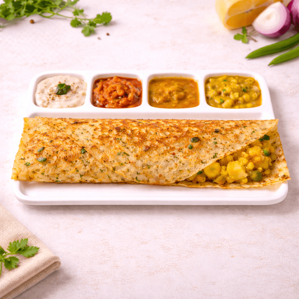 Rava Onion Masala Dosa